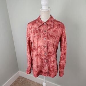 Liza Lynn Women's Long Sleeve Western Button Down Shirt Size Large Made in Texas